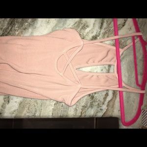 Ribbed Pink Keyhole Tank